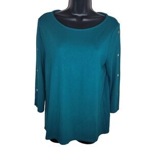 Chico's Hardware Sleeve-Detail Knit Top Size 0 (Small)